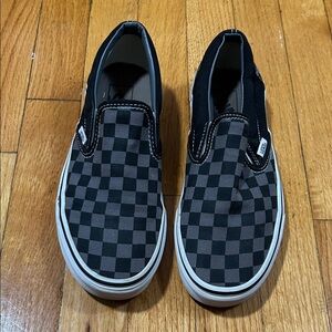 Vans Black and Gray Checkered Slip-Ons only worn once